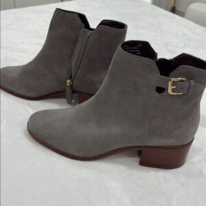 Gray Suede Ankle Boots